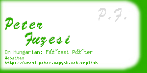 peter fuzesi business card