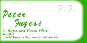 peter fuzesi business card